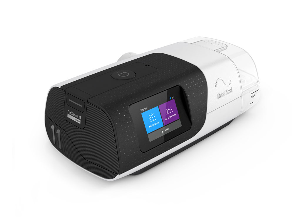 ResMed AirSense 11 CPAP machine, three-quarter view